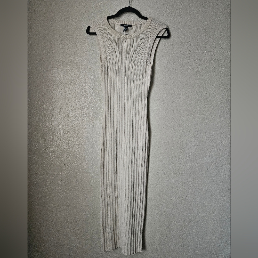 Forever 21 Cream ribbed dress